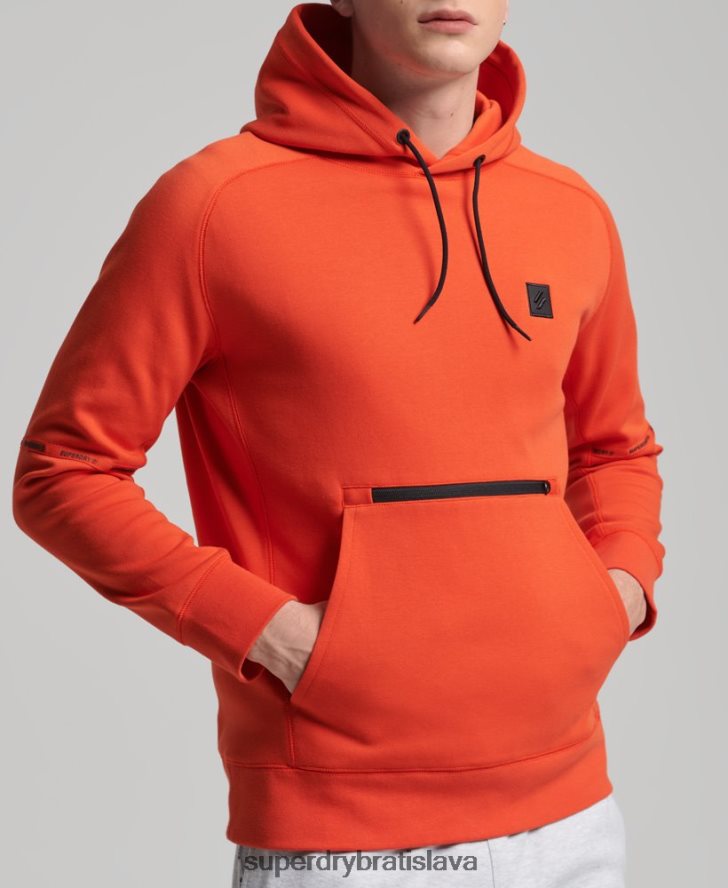 Superdry muži technická mikina s kapucňou 6B4ZTR829 oblečenie oranžová