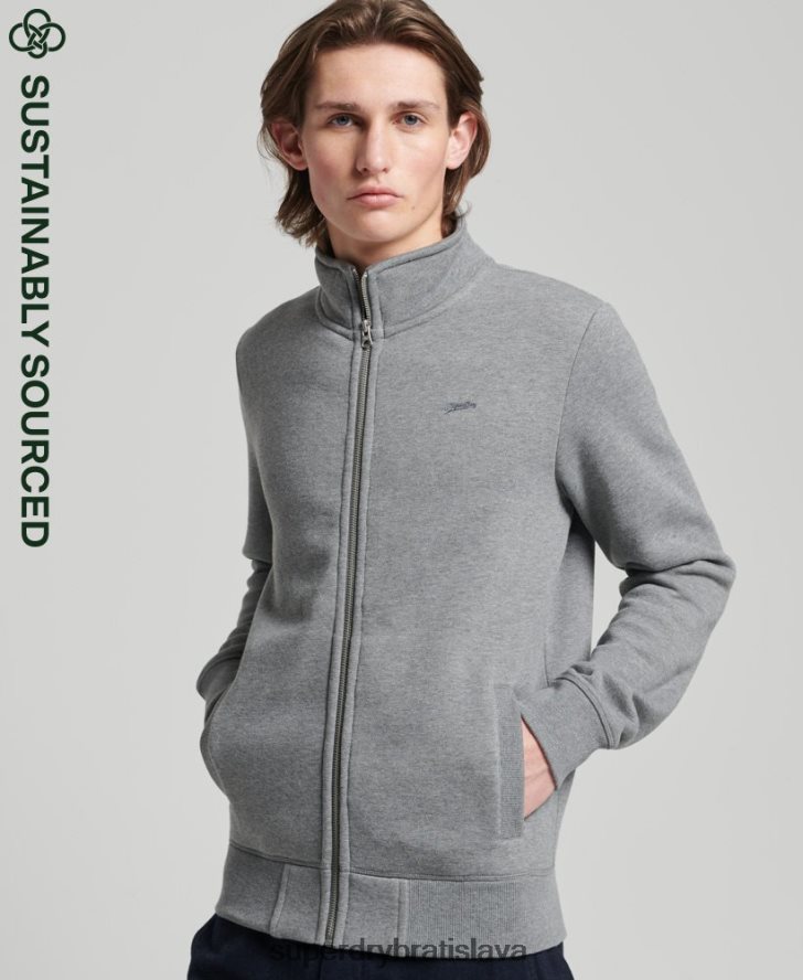 Superdry muži top s vyšívaným vintage logom z organickej bavlny 6B4ZTR843 oblečenie sivá