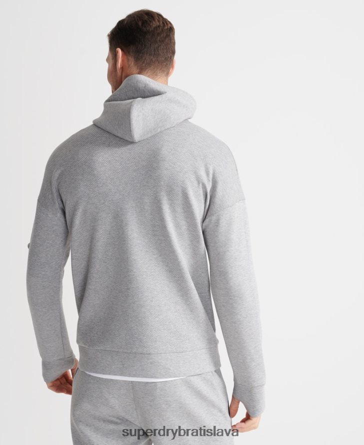 Superdry muži tréningová mikina na zips gymtech 6B4ZTR5176 oblečenie sivá