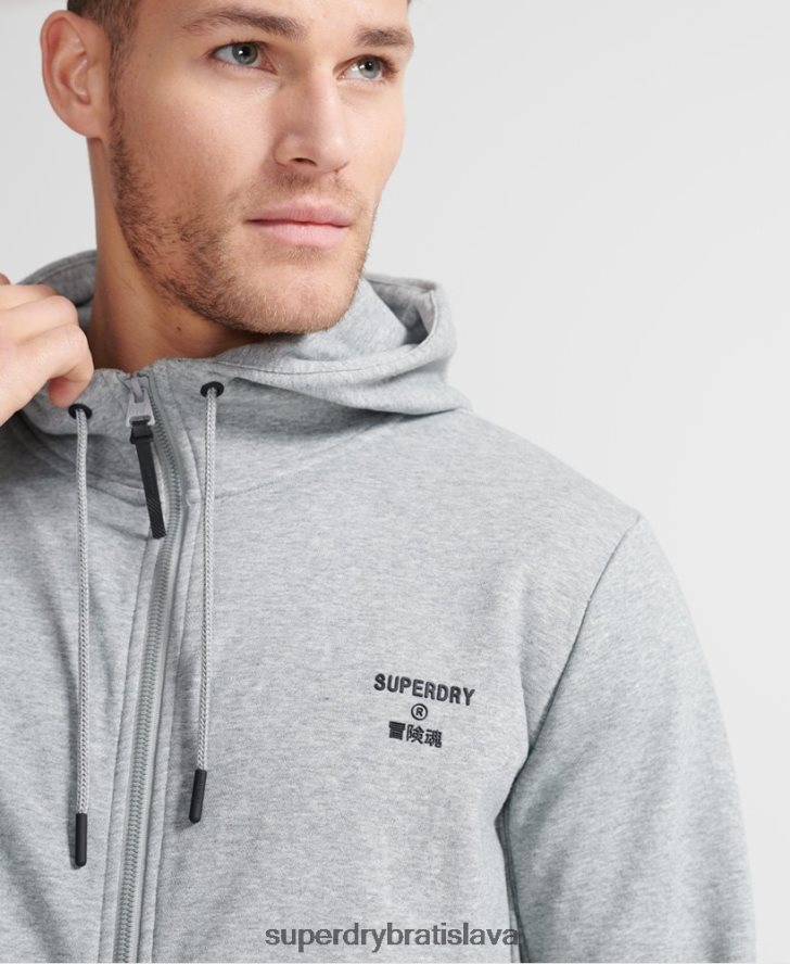 Superdry muži tréningová športová mikina na zips 6B4ZTR5362 oblečenie sivá