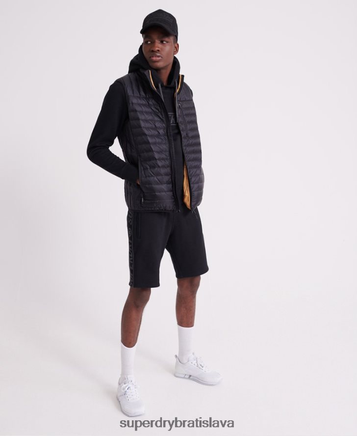 Superdry muži univerzálna pásková mikina s kapucňou 6B4ZTR903 oblečenie čierna