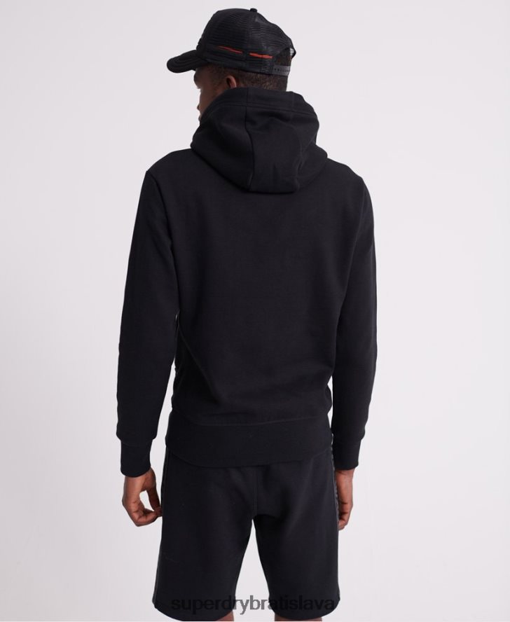 Superdry muži univerzálna pásková mikina s kapucňou 6B4ZTR903 oblečenie čierna