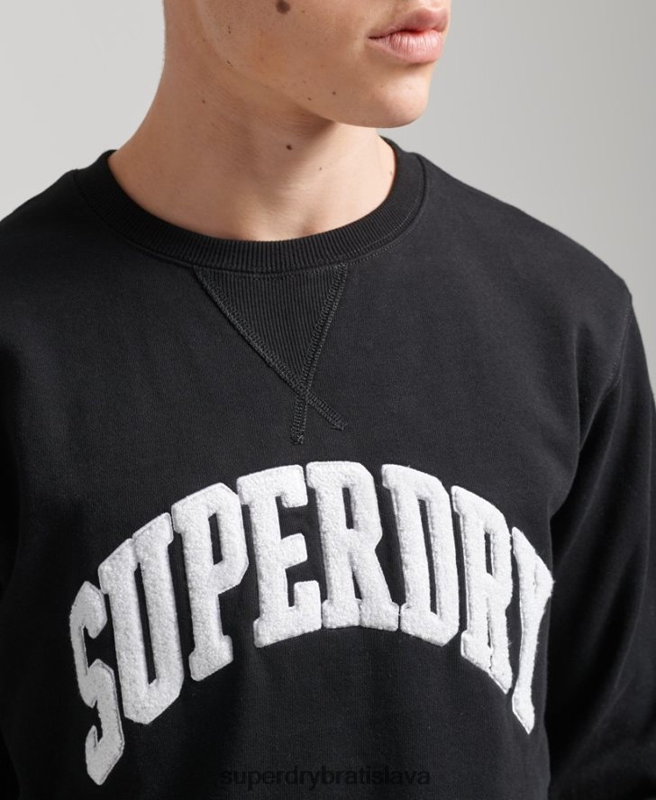 Superdry muži univerzitná mikina arch crew 6B4ZTR5134 oblečenie čierna