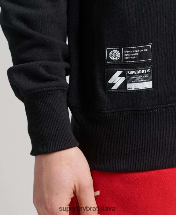 Superdry muži univerzitná mikina arch crew 6B4ZTR5134 oblečenie čierna