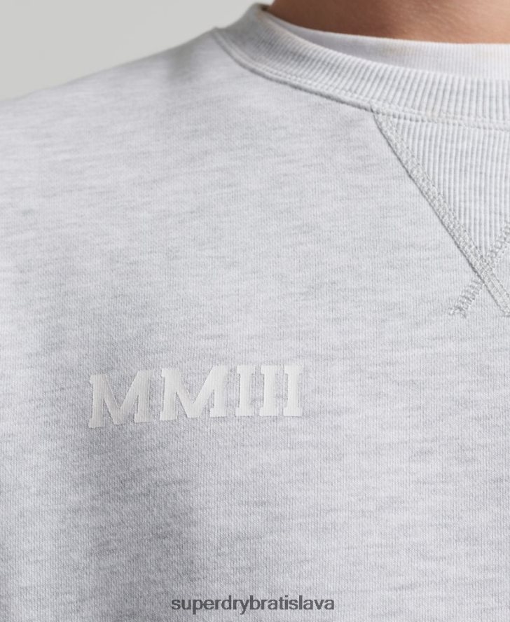 Superdry muži univerzitná mikina arch crew 6B4ZTR778 oblečenie svetlo šedá