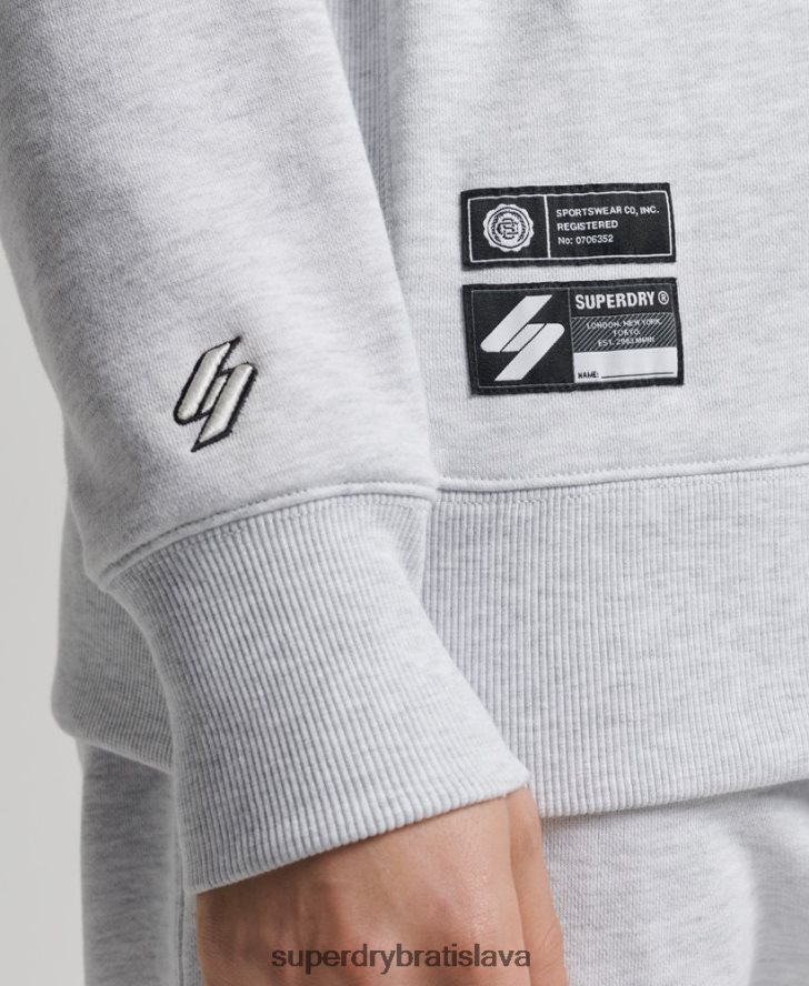 Superdry muži univerzitná mikina arch crew 6B4ZTR778 oblečenie svetlo šedá