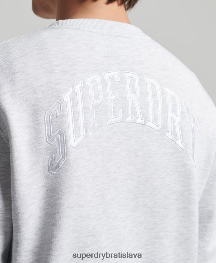 Superdry muži univerzitná mikina arch crew 6B4ZTR778 oblečenie svetlo šedá
