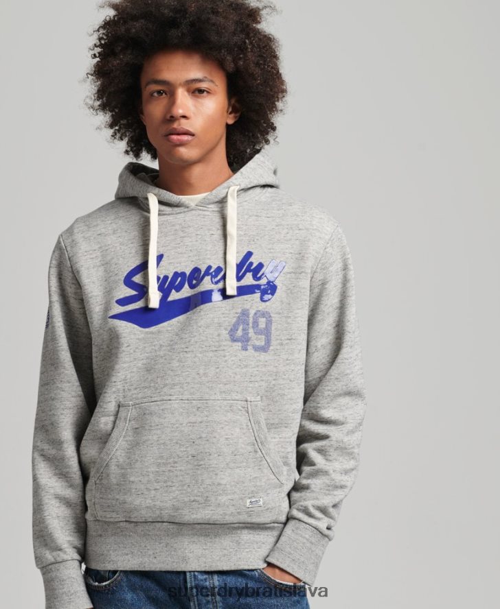 Superdry muži vintage atletická mestská mikina s kapucňou 6B4ZTR5178 oblečenie sivá