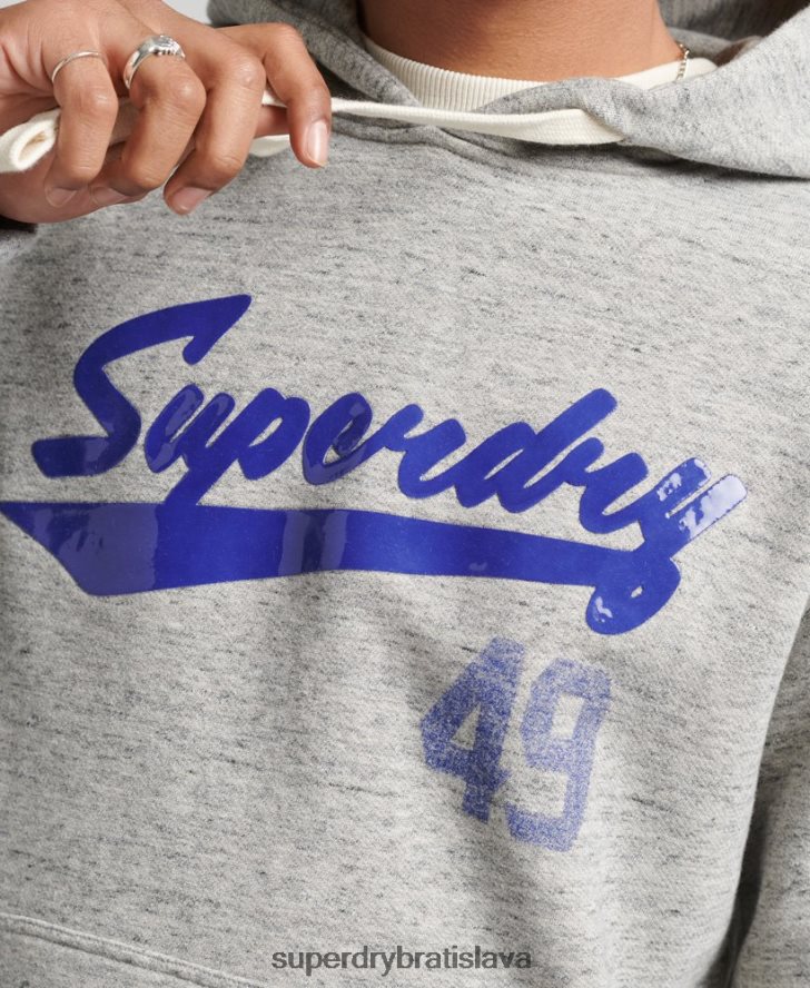 Superdry muži vintage atletická mestská mikina s kapucňou 6B4ZTR5178 oblečenie sivá