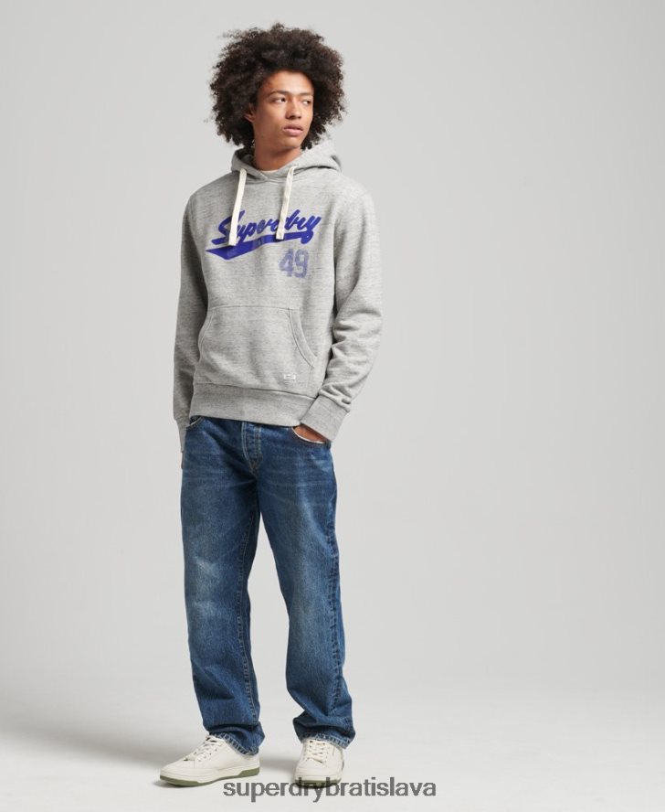 Superdry muži vintage atletická mestská mikina s kapucňou 6B4ZTR5178 oblečenie sivá