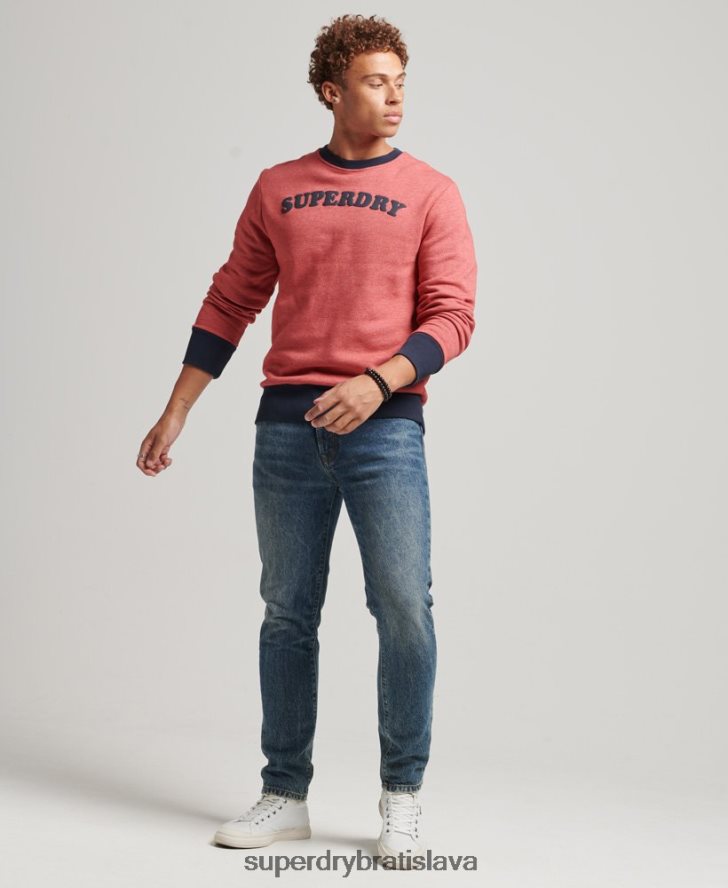 Superdry muži vintage cooper klasická crew mikina 6B4ZTR5224 oblečenie červená