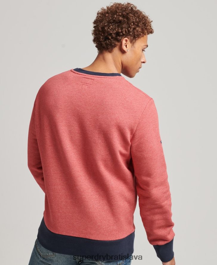Superdry muži vintage cooper klasická crew mikina 6B4ZTR5224 oblečenie červená