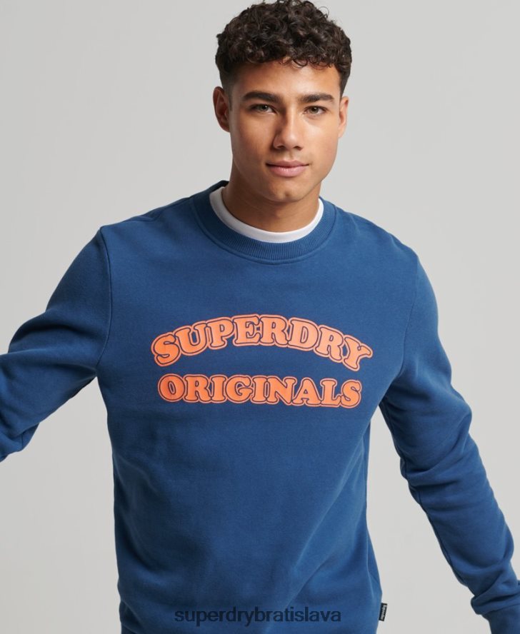Superdry muži vintage cooper klasická crew mikina 6B4ZTR693 oblečenie námorníctvo
