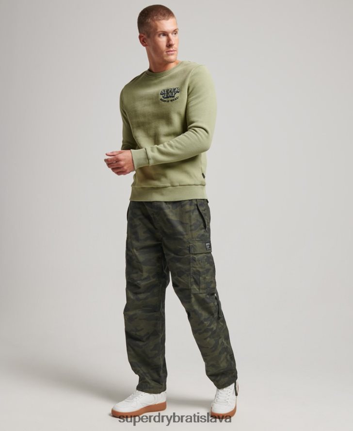 Superdry muži vintage cooper klasická crew mikina 6B4ZTR736 oblečenie zelená