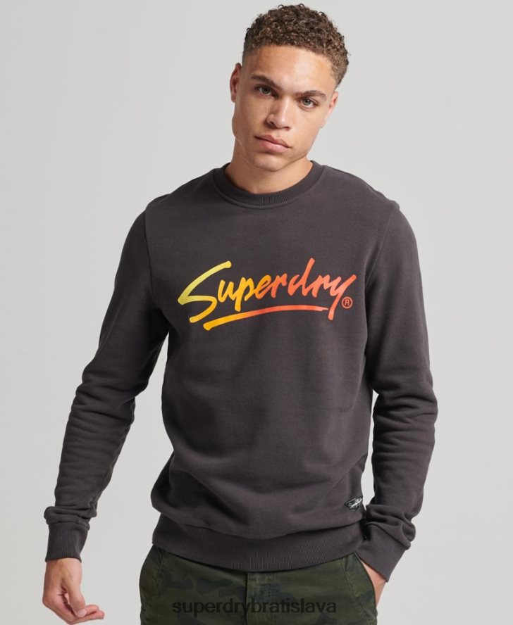 Superdry muži vintage downtown script crew mikina 6B4ZTR5088 oblečenie hnedá