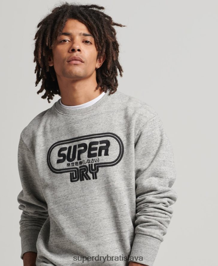 Superdry muži vintage hra na mikine s logom 90. rokov 6B4ZTR5058 oblečenie sivá