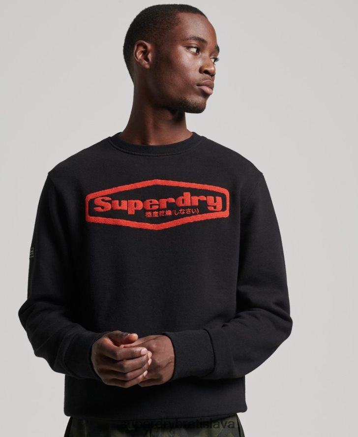 Superdry muži vintage hra na mikine s logom 90. rokov 6B4ZTR5074 oblečenie čierna