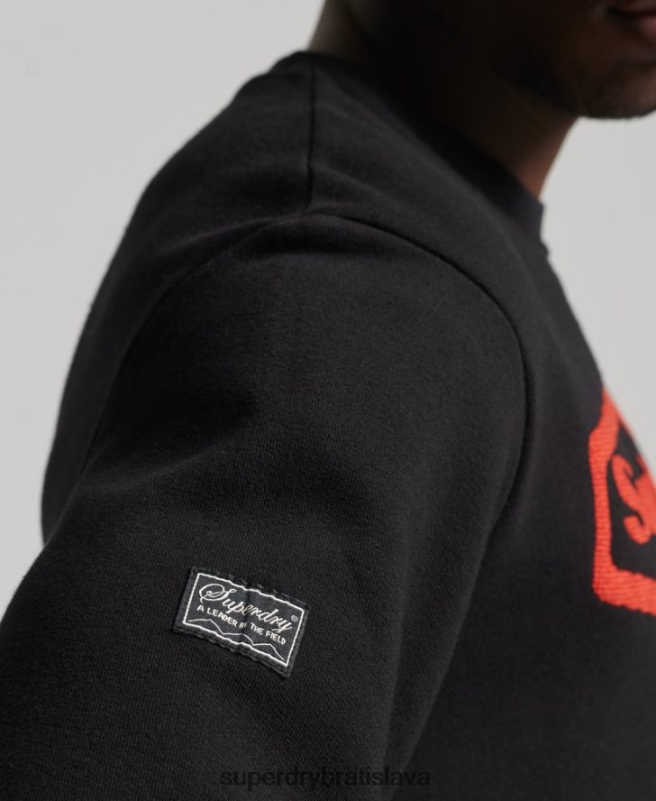 Superdry muži vintage hra na mikine s logom 90. rokov 6B4ZTR5074 oblečenie čierna