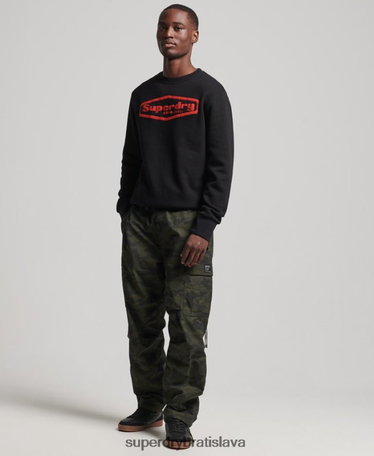 Superdry muži vintage hra na mikine s logom 90. rokov 6B4ZTR5074 oblečenie čierna
