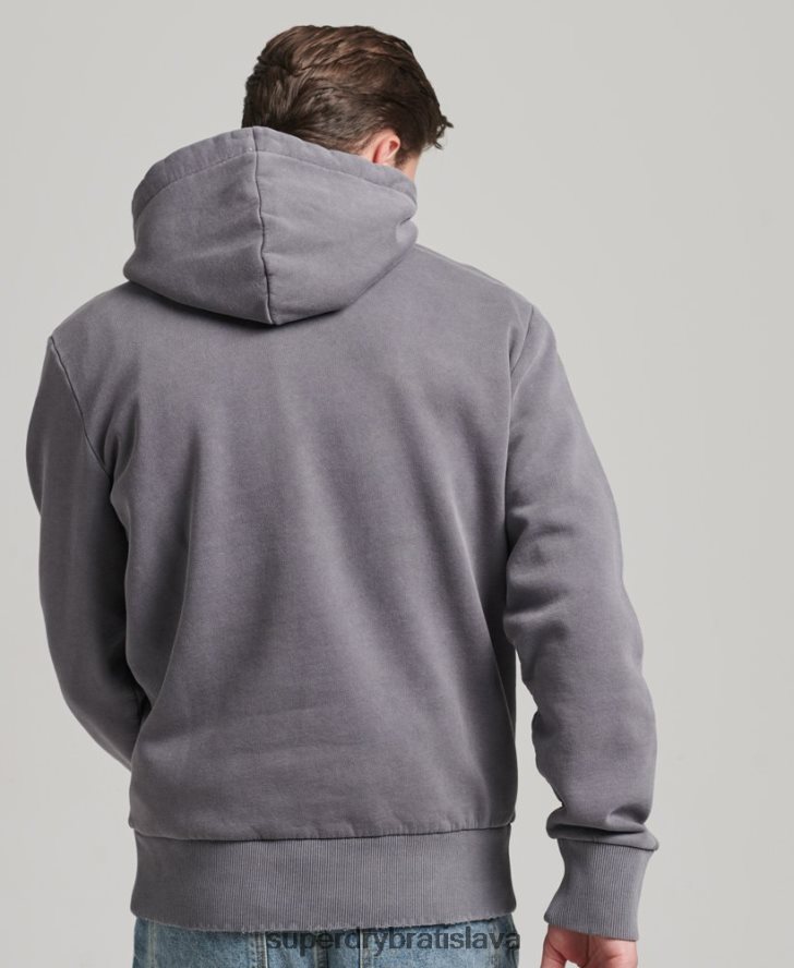 Superdry muži vintage indie mark mikina s kapucňou 6B4ZTR811 oblečenie tmavošedý