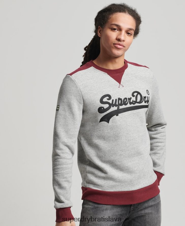 Superdry muži vintage logo koláž posádky 6B4ZTR858 oblečenie sivá