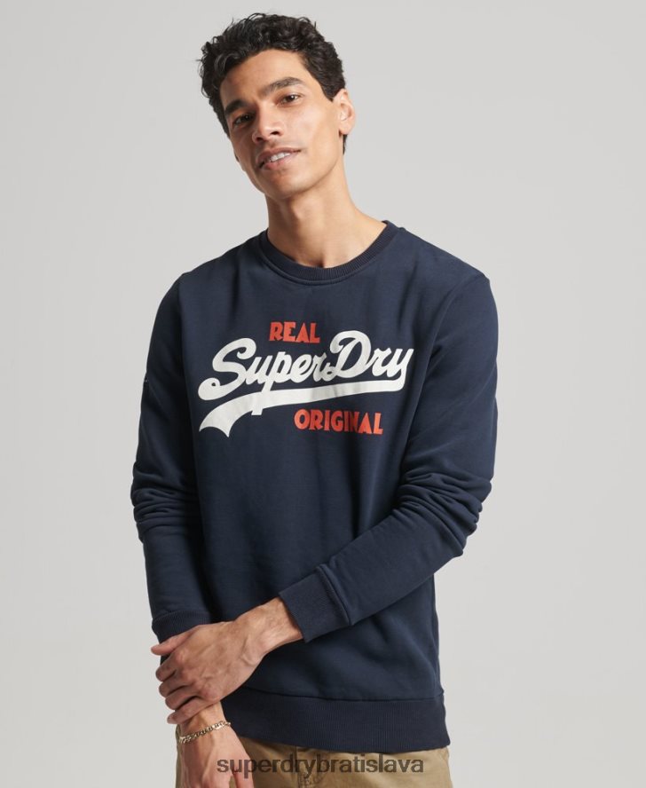 Superdry muži vintage logo soda pop crew mikina 6B4ZTR4997 oblečenie námorníctvo