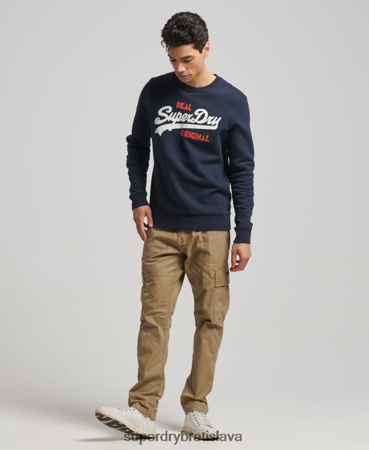 Superdry muži vintage logo soda pop crew mikina 6B4ZTR4997 oblečenie námorníctvo