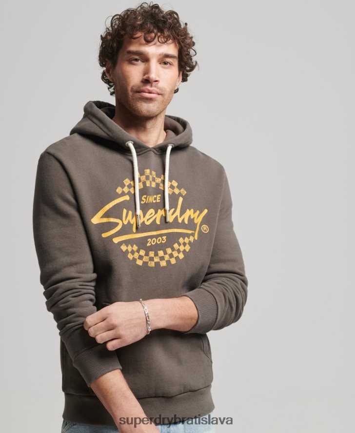 Superdry muži vintage mikina na tvarovanie a výrobu 6B4ZTR609 oblečenie tmavošedý