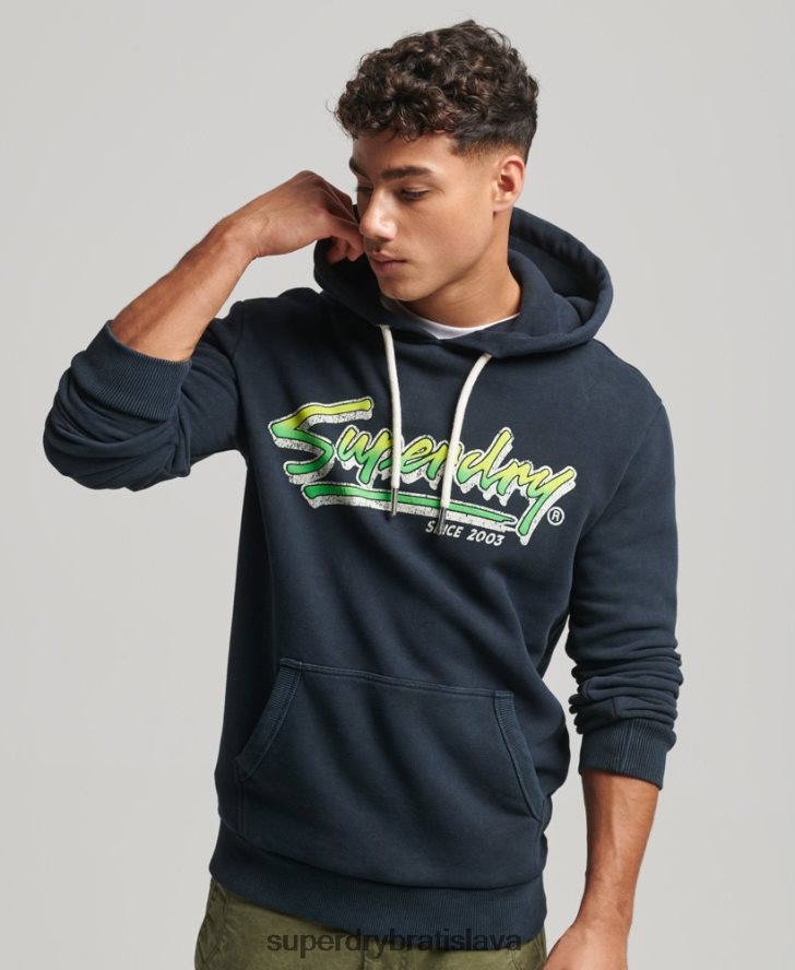 Superdry muži vintage mikina na tvarovanie a výrobu 6B4ZTR813 oblečenie námorníctvo