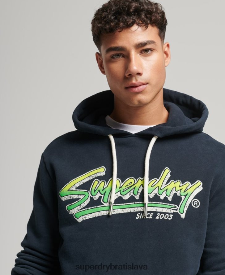 Superdry muži vintage mikina na tvarovanie a výrobu 6B4ZTR813 oblečenie námorníctvo