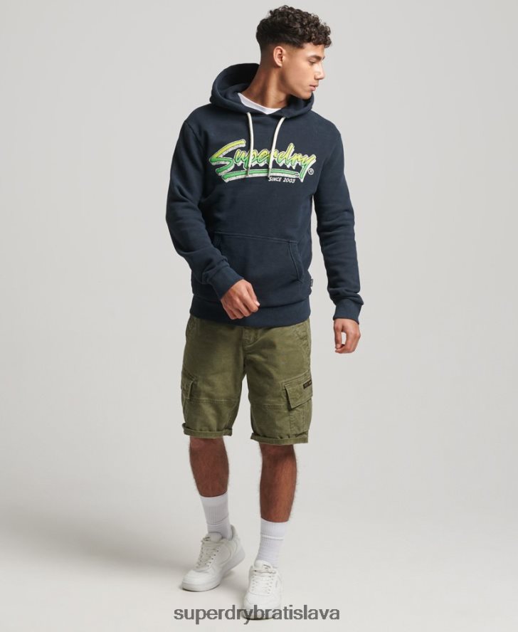 Superdry muži vintage mikina na tvarovanie a výrobu 6B4ZTR813 oblečenie námorníctvo