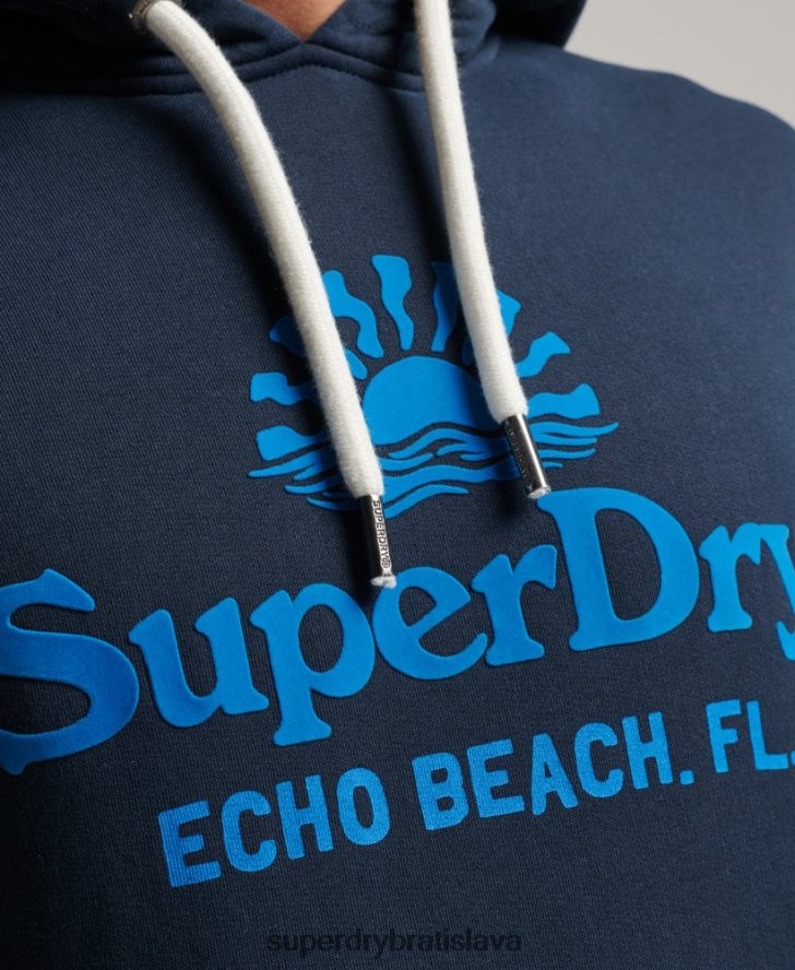 Superdry muži vintage neónová mikina s kapucňou 6B4ZTR598 oblečenie námorníctvo
