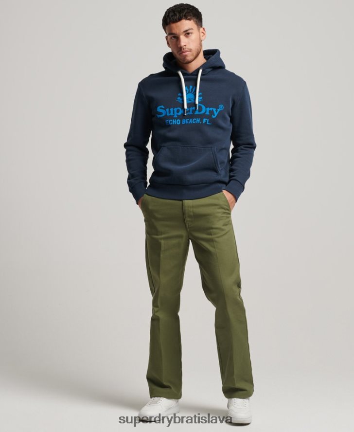 Superdry muži vintage neónová mikina s kapucňou 6B4ZTR598 oblečenie námorníctvo
