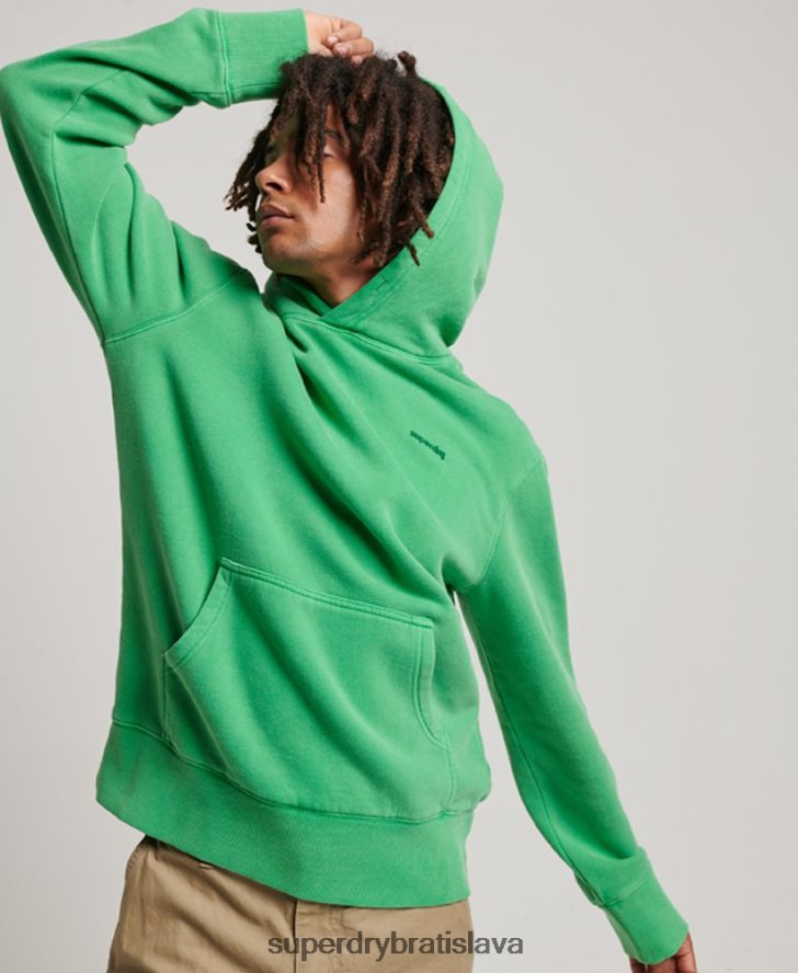 Superdry muži vintage praná mikina s kapucňou 6B4ZTR470 oblečenie zelená