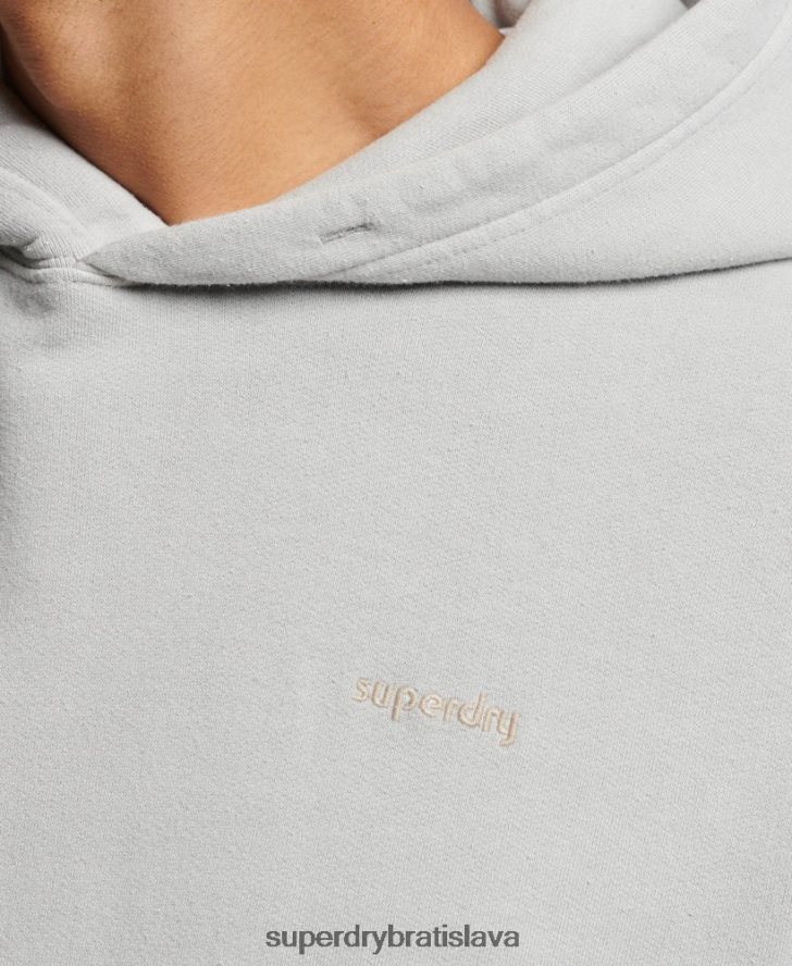 Superdry muži vintage praná mikina s kapucňou 6B4ZTR570 oblečenie svetlo šedá