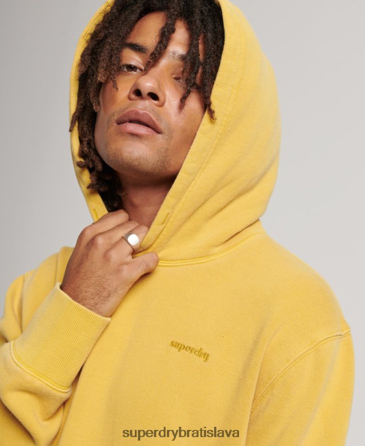Superdry muži vintage praná mikina s kapucňou 6B4ZTR635 oblečenie zlato