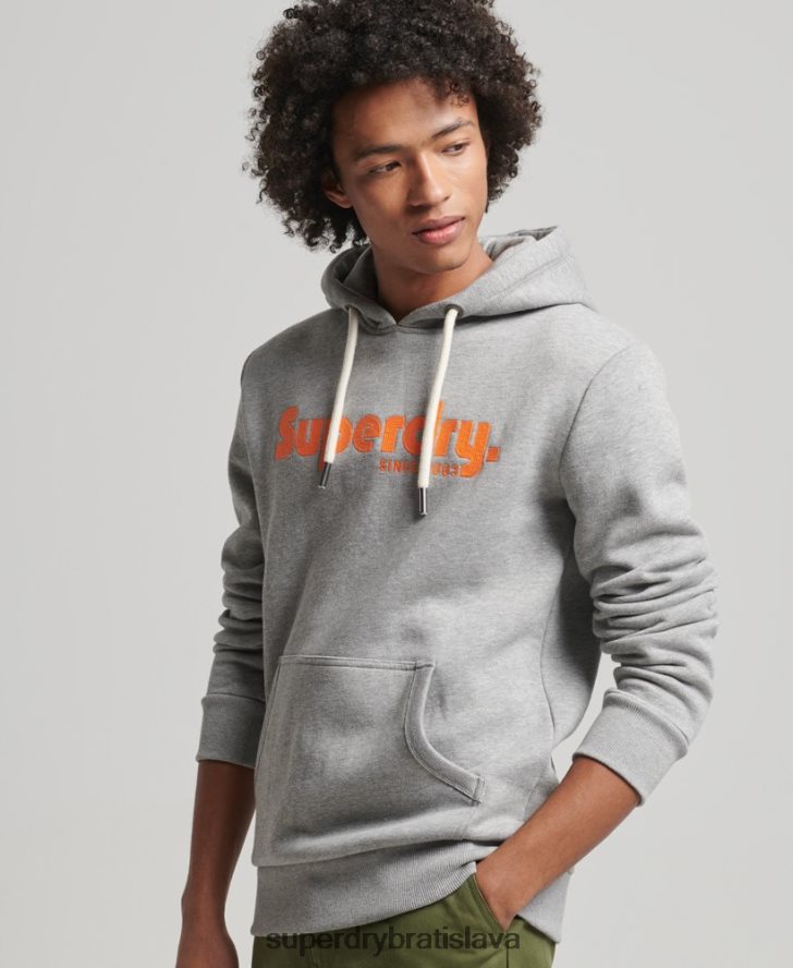 Superdry muži vintage terénna klasická mikina s kapucňou 6B4ZTR607 oblečenie svetlo šedá