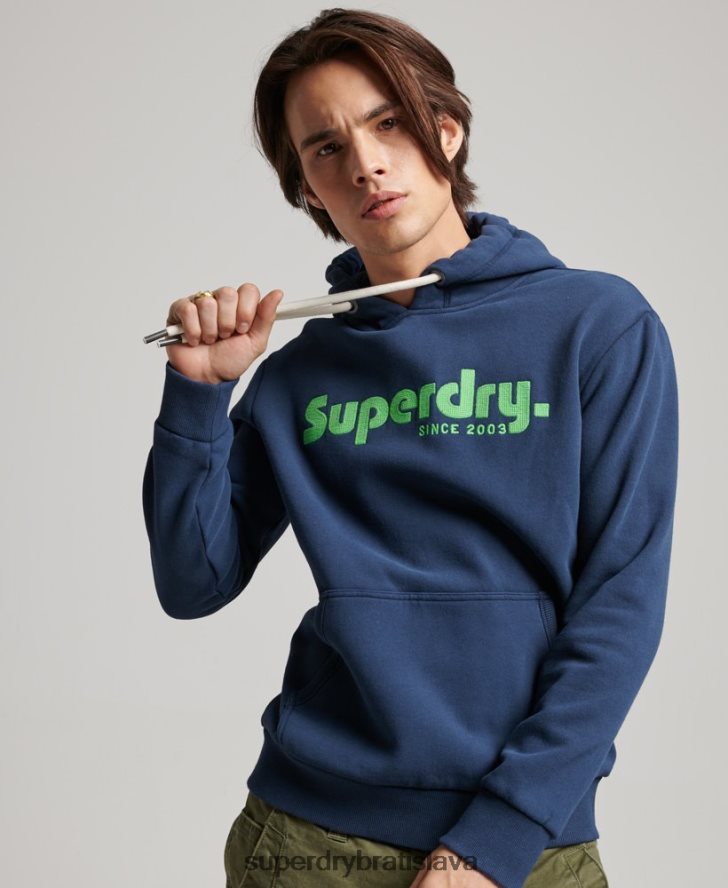 Superdry muži vintage terénna klasická mikina s kapucňou 6B4ZTR637 oblečenie námorníctvo