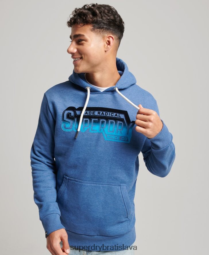 Superdry muži vintage tieňová mikina s kapucňou 6B4ZTR753 oblečenie námorníctvo