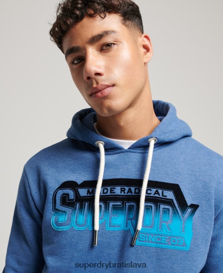 Superdry muži vintage tieňová mikina s kapucňou 6B4ZTR753 oblečenie námorníctvo
