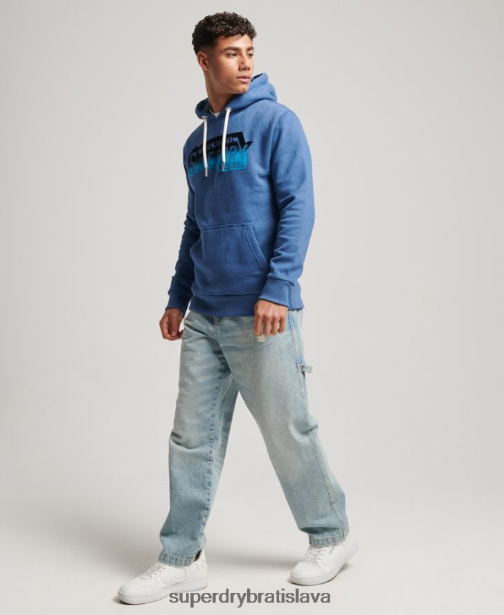 Superdry muži vintage tieňová mikina s kapucňou 6B4ZTR753 oblečenie námorníctvo