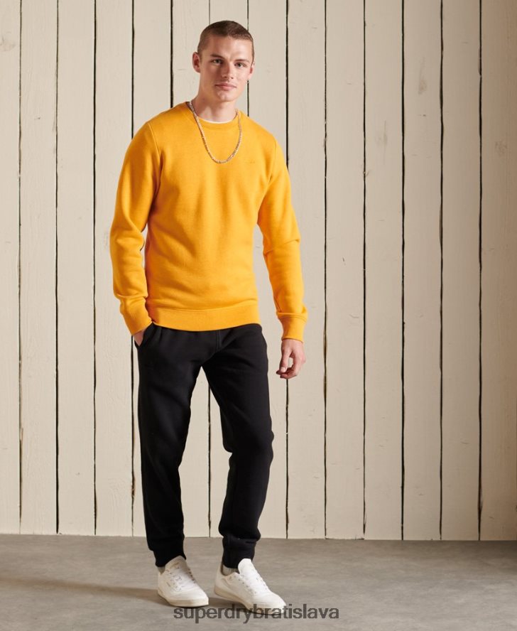 Superdry muži vintage vyšívaná mikina s logom 6B4ZTR5218 oblečenie žltá