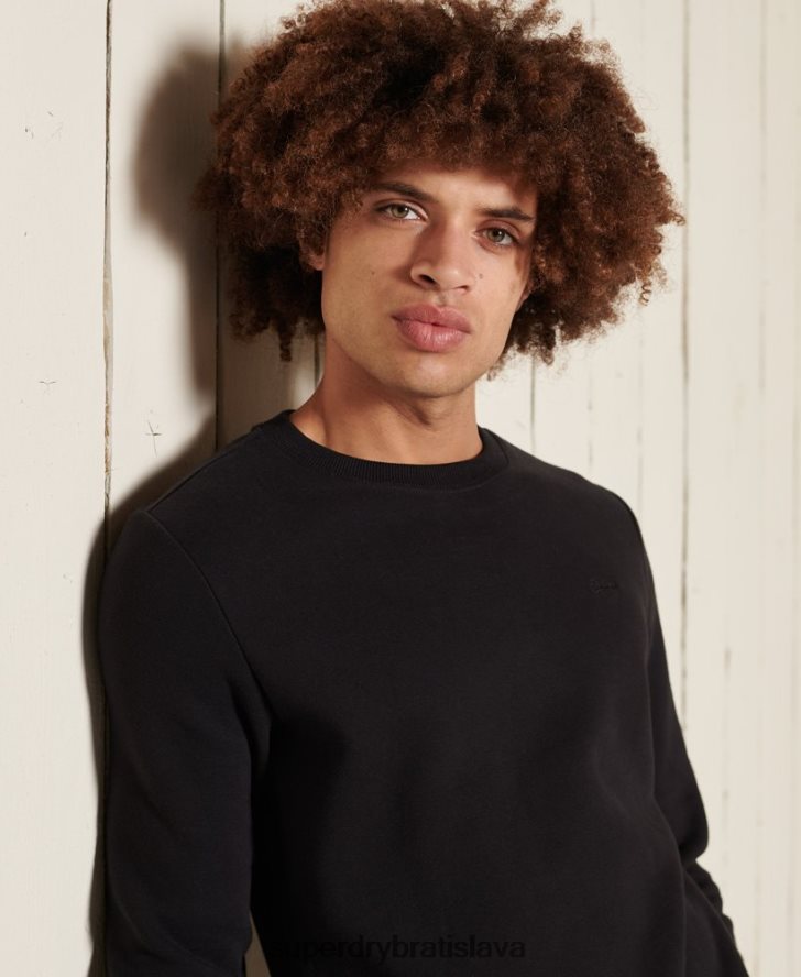 Superdry muži vintage vyšívaná mikina s logom 6B4ZTR776 oblečenie čierna