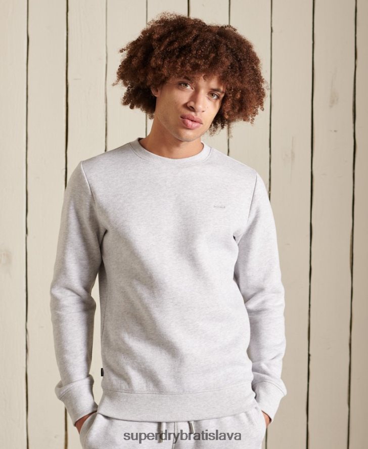 Superdry muži vintage vyšívaná mikina s logom 6B4ZTR777 oblečenie svetlo šedá