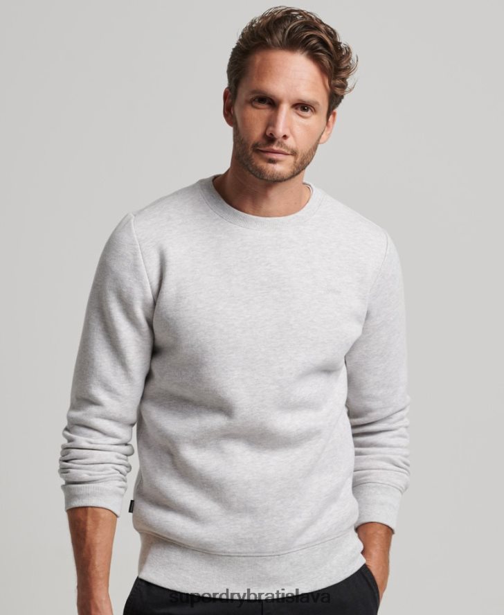 Superdry muži vintage vyšívaná mikina s logom 6B4ZTR790 oblečenie svetlo šedá