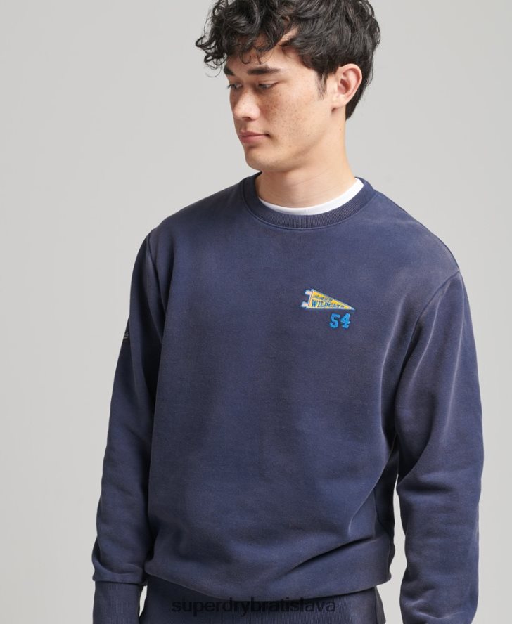 Superdry muži vintage vysokoškolská mikina 6B4ZTR5039 oblečenie námorníctvo