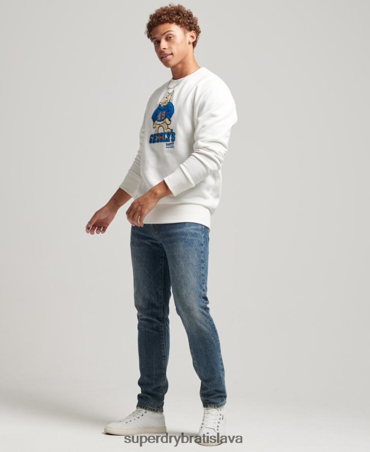 Superdry muži vintage vysokoškolská mikina 6B4ZTR5090 oblečenie krém
