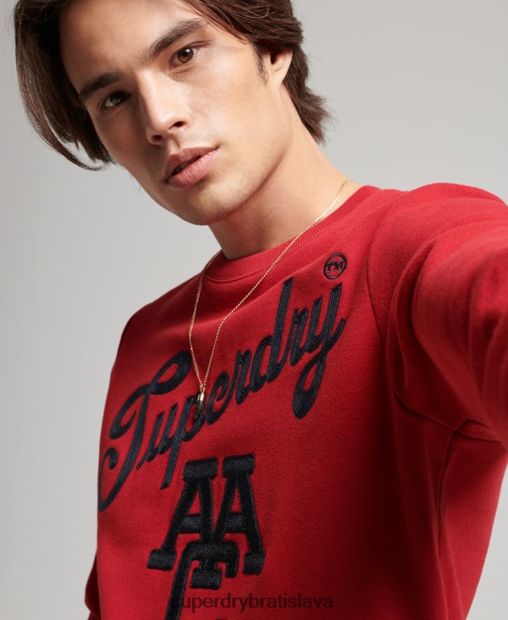 Superdry muži vintage vysokoškolská mikina 6B4ZTR549 oblečenie červená