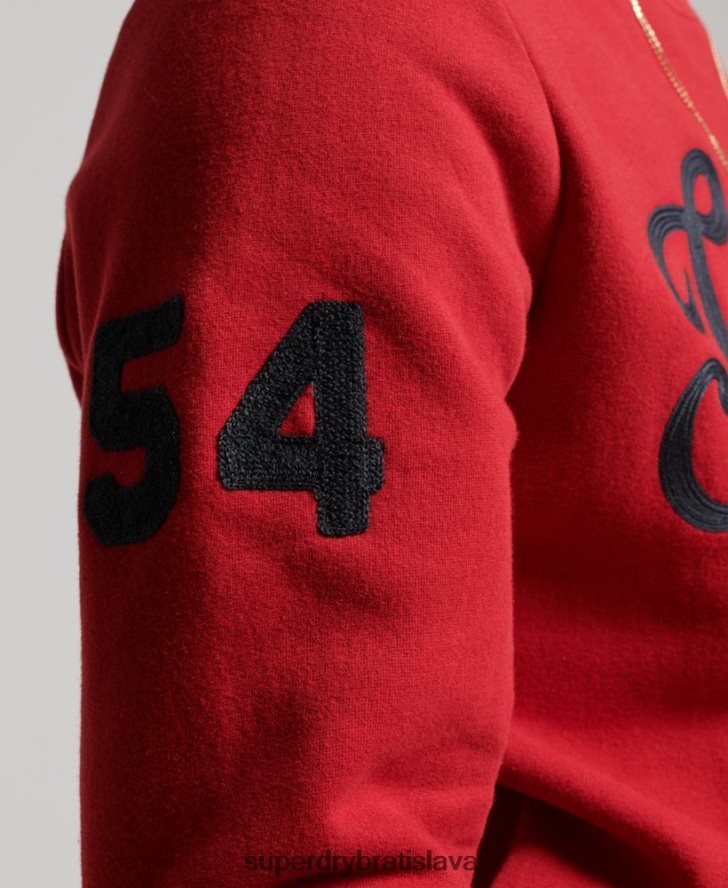 Superdry muži vintage vysokoškolská mikina 6B4ZTR549 oblečenie červená