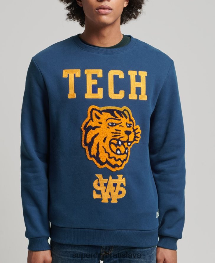 Superdry muži vintage vysokoškolská mikina 6B4ZTR765 oblečenie námorníctvo